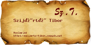 Szijártó Tibor névjegykártya